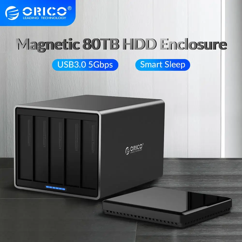 Док-станция ORICO NS Series 5 Bay для жестких дисков 3 дюйма USB поддержка 80 ТБ Гбит/с чехол
