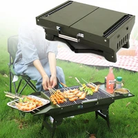 collapsible portable grill camping outdoor portable charcoal bbq grill cooking utensils party cooking tools portable grill