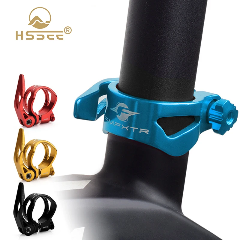 

HSSEE Quick Release Bicycle Seat Tube Clamp High Quality Aluminum Alloy 31.8mm/34.9mm MTB Seat Clamp Cycling Bike Accessories