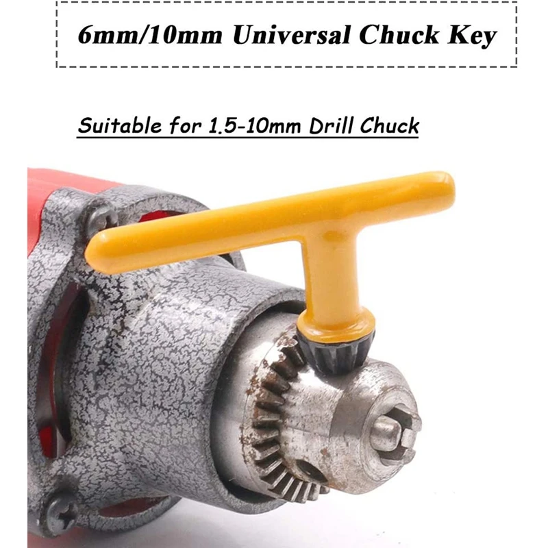

5 Pcs Replacement Drill Chuck Key Wrench Electric Drill Clamping Tool (Chuck Diameter 20mm/16mm/13mm/10mm/ 6mm)