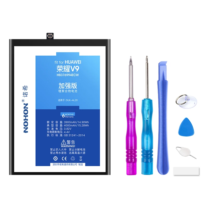 Nohon Батарея для huawei Honor V9 V10 6 7 4X 7X 7i HB376784ECW HB4242B4EBW HB494590EBC Mate10Lite Замена Bateria инструменты