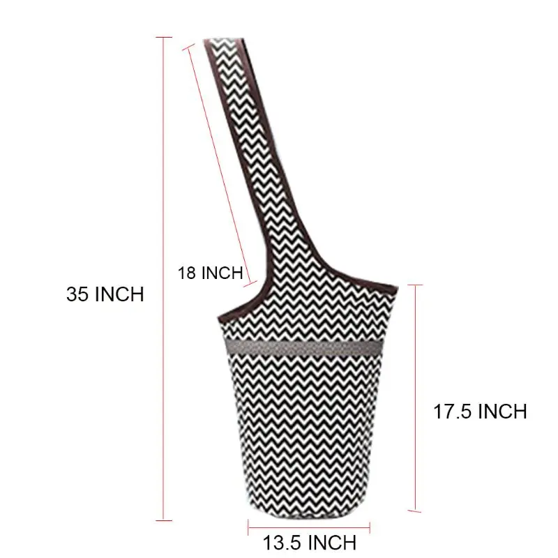 

Portable Printed Canvas Yoga Mat Bag Multi-function Shoulder Storage Case with Zipper Pocket