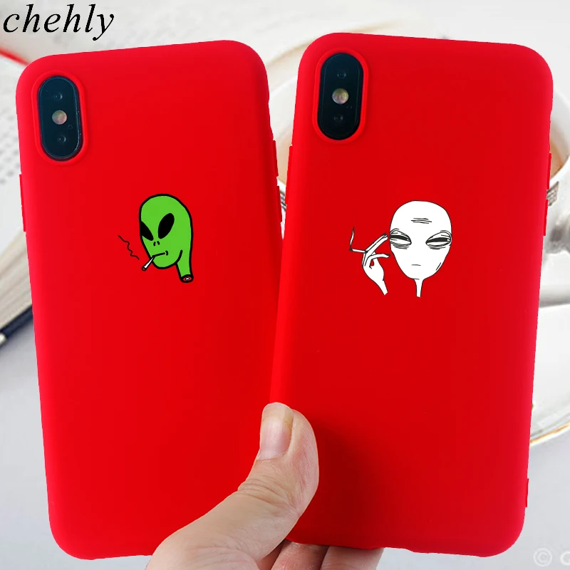 Чехол для телефона Alien iPhone 6s 7 8 11 12 Mini Plus Pro X XS MAX XR SE чехлы с аниме мягкие
