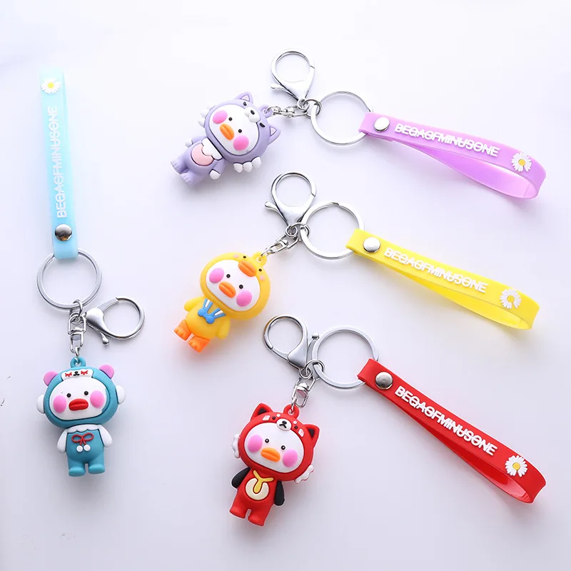 

korean doduo duck keychains cute lovely fashion duck car key chain children Bag Pendant Keyring student Lovers gift