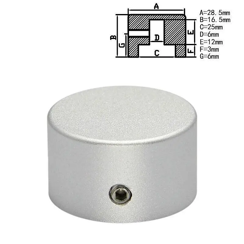 1 шт. алюминиевая ручка потенциометра Ручка регулятора громкости поворотный ручки энкодера серебристый/черный