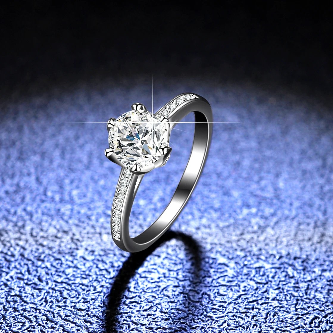 Женское кольцо из серебра 925 пробы с бриллиантами 1 карат | Украшения и аксессуары