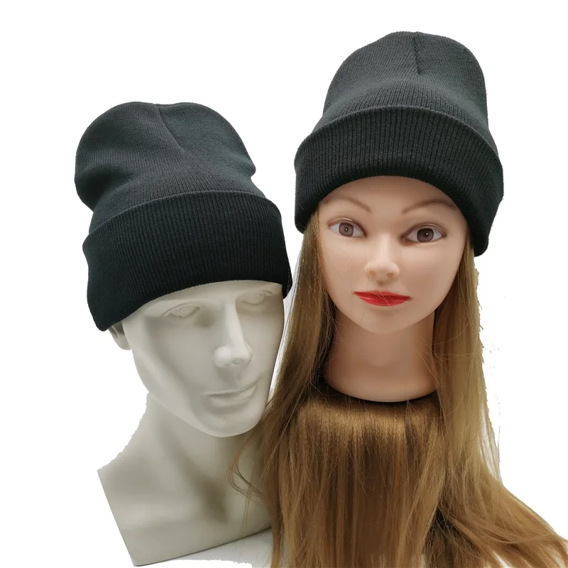 Winter Autumn Solid Color Adult Child Unisex Beanies Hats Large Big Ice Cream Windproof Keep Warm Cold Caps Plus Size Men W24