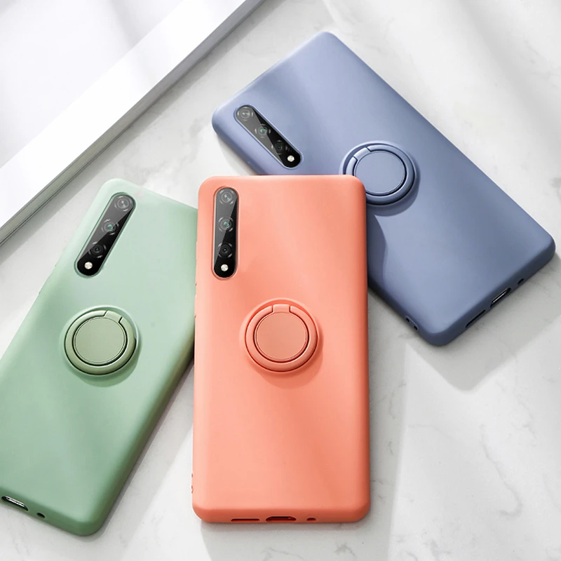 Тонкий силиконовый чехол с кольцом для Huawei P30 P20 Mate 30 20 Pro Lite противоударный