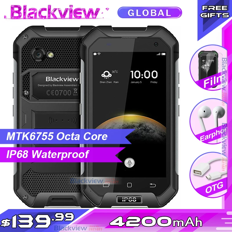 Смартфон Blackview BV6000 3+32 ГБ 4500 мАч 4.7&quot наушники в комплекте цвет ассортименте|blackview