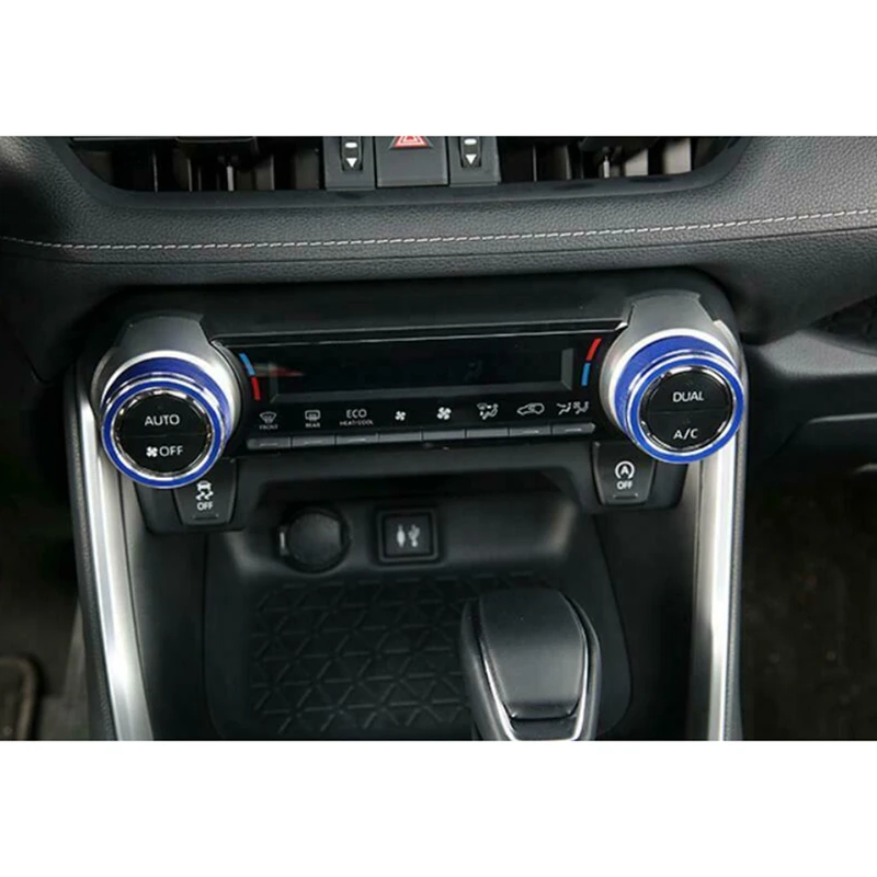 

AC Switch Control Trim Button Decoration Trim Blue Trim Accessories for Toyota RAV4 2019 2020