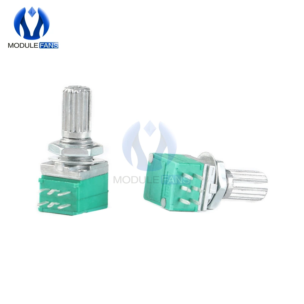 Вращающийся потенциометр 6 мм 5 шт. контактов P рифленый вал одиночный линейный