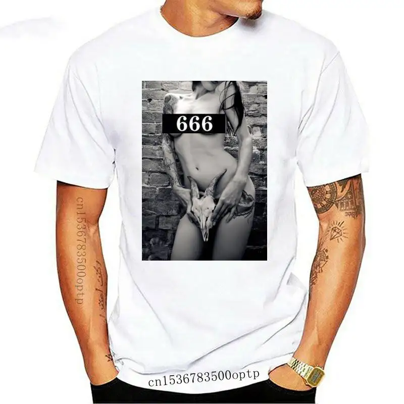 

Привлекательная забавная футболка с изображением девушки с черепом и татуировкой, мужская и женская футболка унисекс, Мужская хлопковая фу...