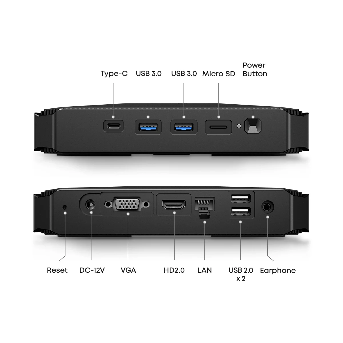 Настольный мини компьютер CHUWI HeroBox Pro Intel Jasper Lake N4500 до 2 8 ГГц Гб ОЗУ 256 ГБ SSD с 4 USB HD