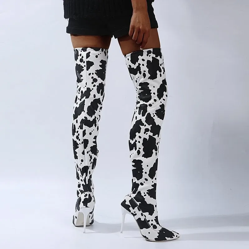 2021new Splicing Riding Boots Fashion Calf Mid-tube Boots Platform Wedges Ethnic Style Short Boots Casual Winter Women Shoes