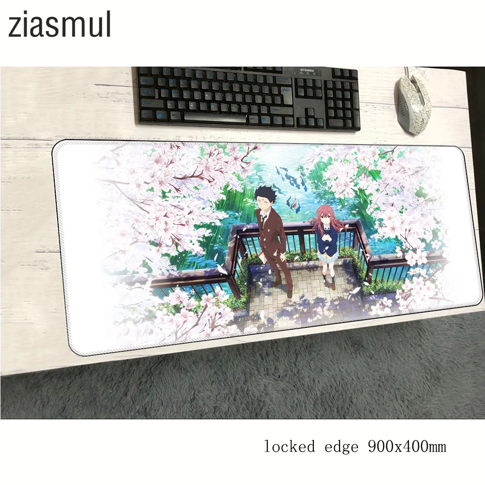 Коврик Koe No Katachi для мышек с аниме 900x400 коврик мыши ноутбука компьютерного коврика