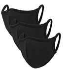 Маска Защитная для лица и рта # B50 3 шт., черная тканевая моющаяся маска для рта