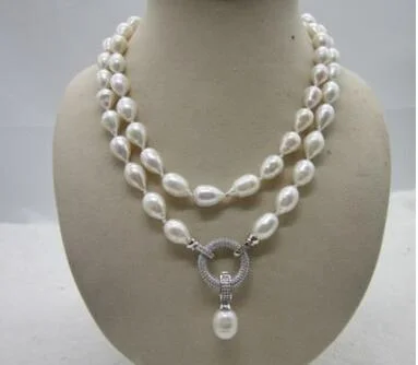 12-14MM NATURAL SOUTH SEA BAROQUE WHITE PEARL NECKLACE 35