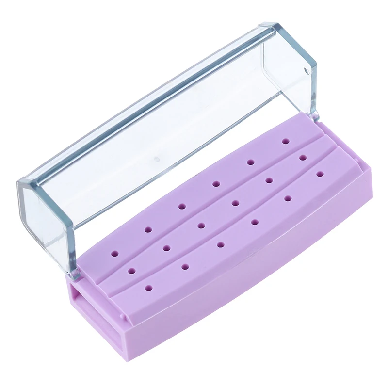 

Nail Case Cutter for Milling Machine Manicure Accessories Nail Drill Bit Storage Box Empty Stand Display Container 18 Holes