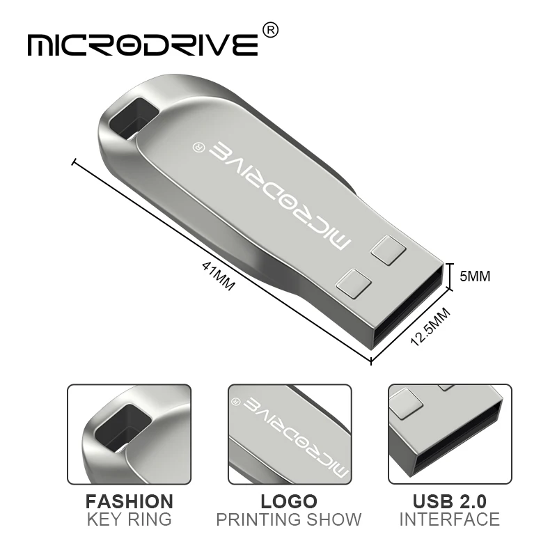Новинка 2021 металлический настоящий USB флеш-накопитель 64 ГБ 32 16 2 0 карта памяти