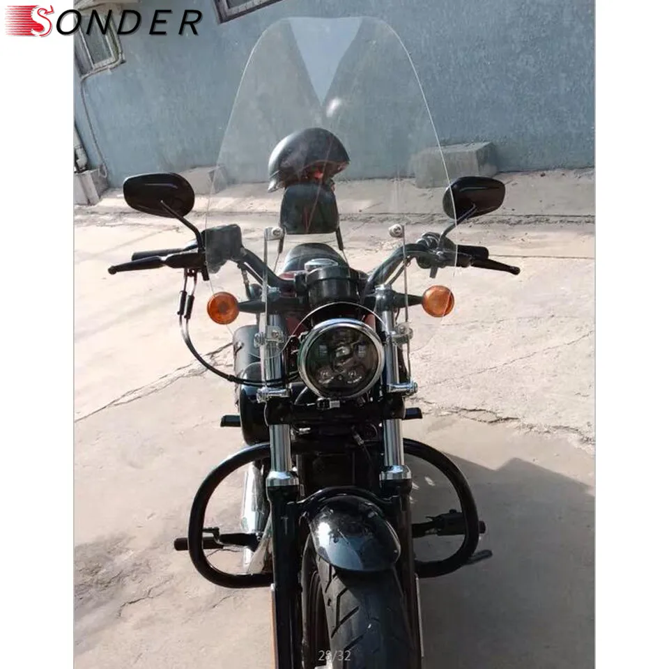 Лобовое стекло для мотоцикла Harley X48 XL883 XL 883 86-10 1200 1200N C R L 88-11 500 Street 750 72 Sportster windshiel -