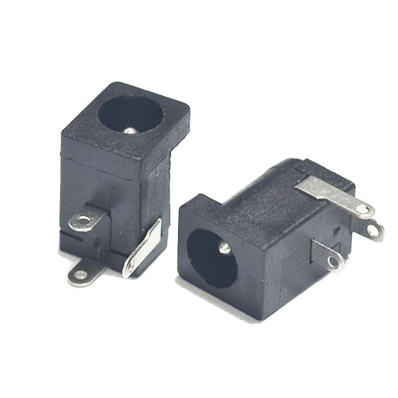 10 шт. DC-005 черные заглушки DC Мощность с разъемом типа Jack DC005 5 5*2 1 мм 2 гнездо Круглый