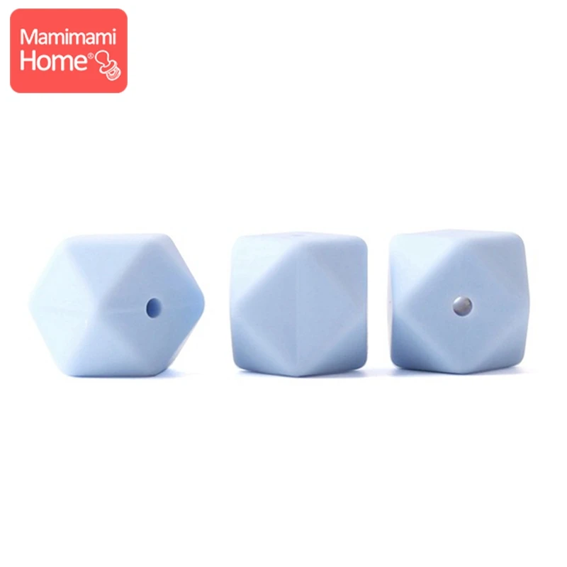 Candy Blue Mamihome 5 шт. Детские Прорезыватели для кормления 17 мм силиконовая восьмиугольная бусина может жевать DIY Ювелирные изделия игрушки для коляски Аксессуары для кормления Детские трофеи - Цвет: Candy Blue