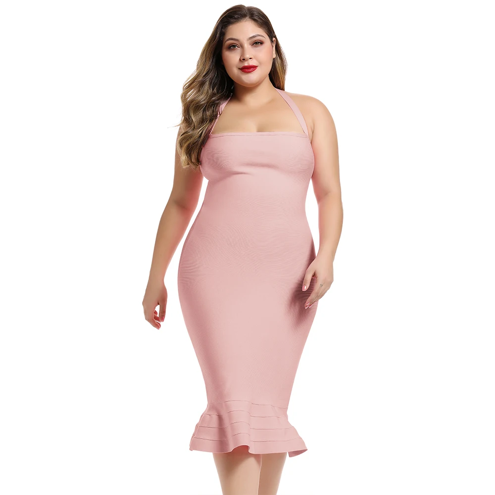 Ocstrade Лето 2020 Новое Женское Платье Русалка размера плюс Бандажное платье