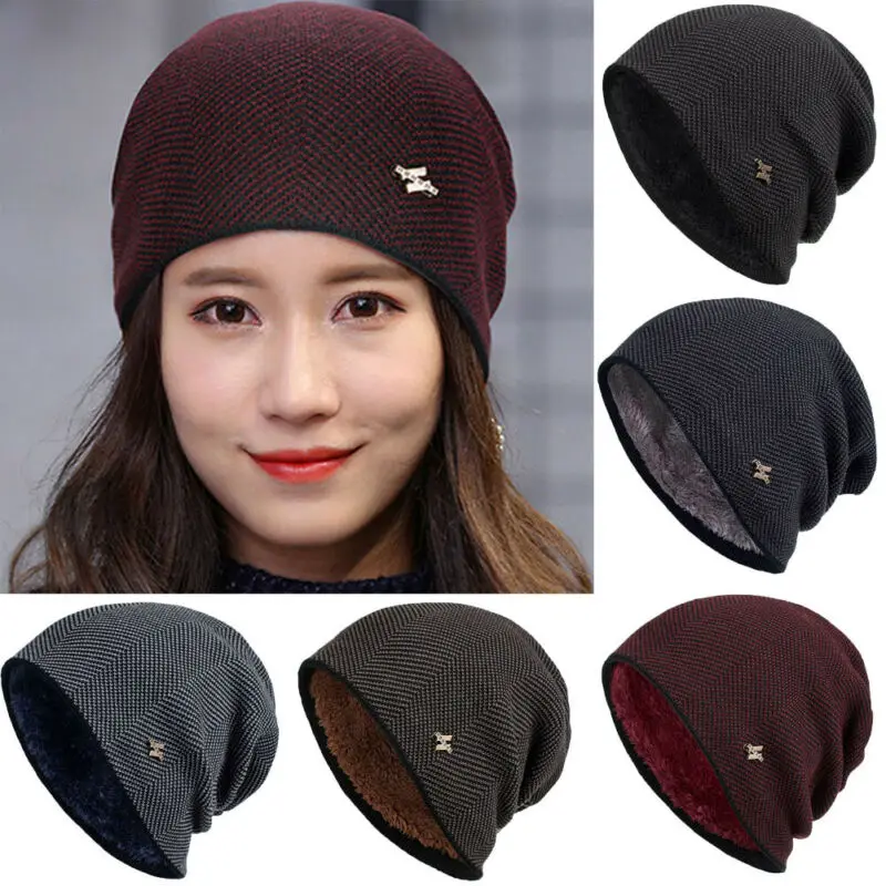Вязаная шапка унисекс для женщин и мужчин Зимняя Теплая Лыжная вязаная Шапка