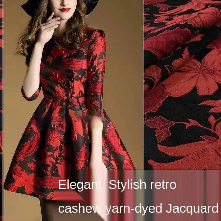 

Autumn and winter elegant floral jacquard fashion fabrics, sewing fabric factories and shops are not out of stock