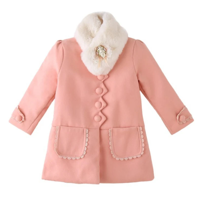 

Girls Baby's Kids Coat Jacket Outwear 2021 Cute Thicken Woolen Cloth Warm Winter Autumn Overcoat Children's Clothing