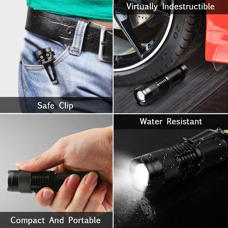 

Bicycle Clip Front Light Bike Lamp Torch Flashlight Cycling Waterproof 2000lm 3 Shock Resistant,Hard Led Bulbs Rechargeable