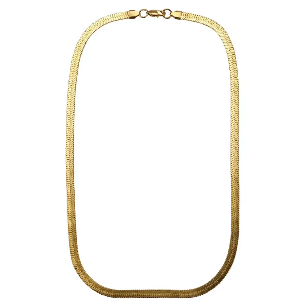 Из нержавеющей стали золотого серебряного цвета змея цепи Бутик 6 мм плоская