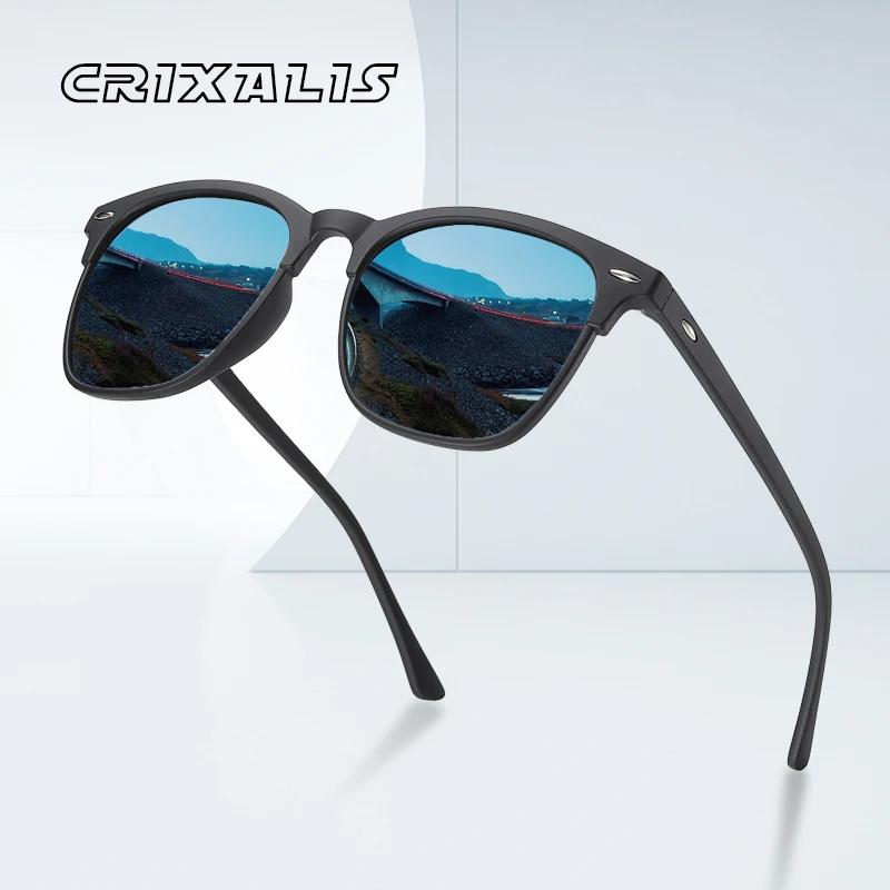 

CRIXALIS, поляризационные солнцезащитные очки для мужчин, TR90, гибкая оправа, квадратное зеркало для вождения, солнцезащитные очки для женщин и м...