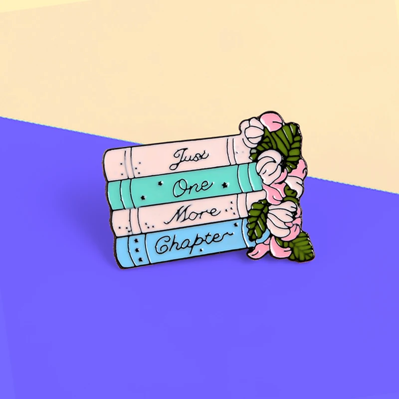 Эмалированные булавки с цветами и надписью JUST ONE MORE для влюбленных Броши Булавки