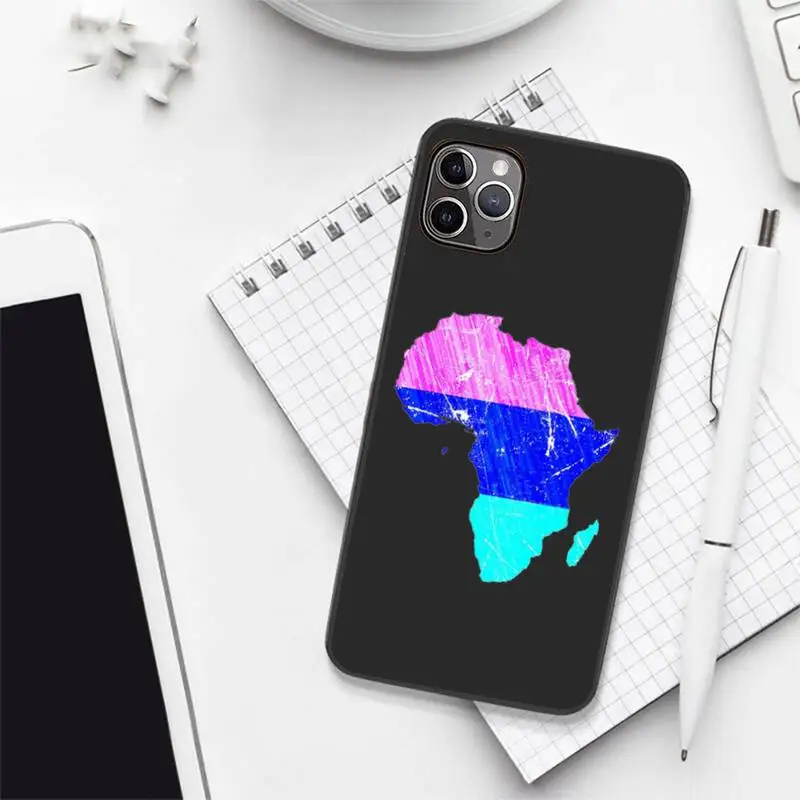 

Africa Map colorful pattern Phone Case Candy Color for iPhone 6 7 8 11 12 s mini pro X XS XR MAX Plus