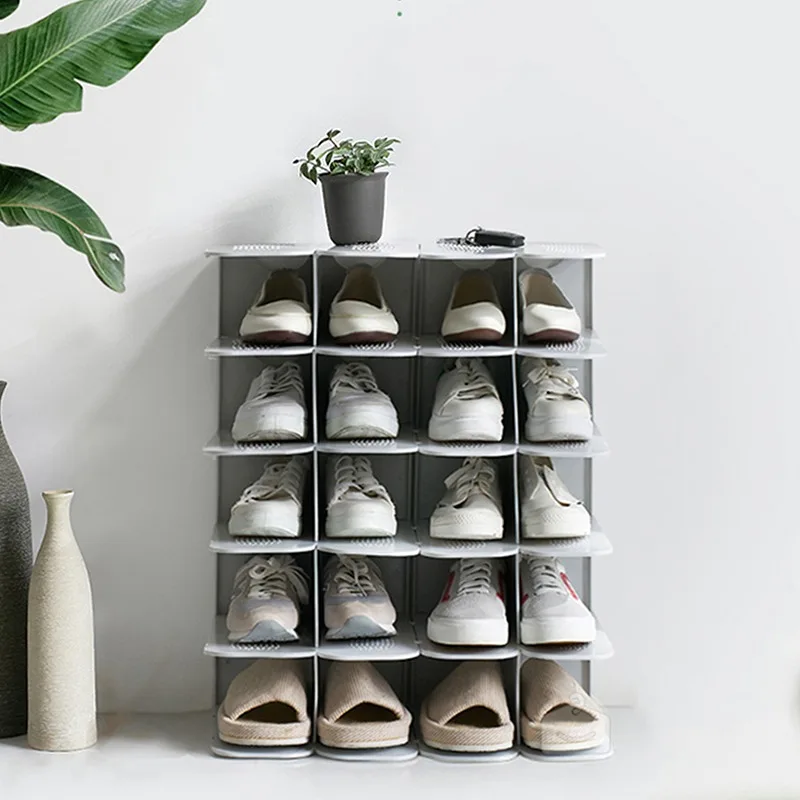 

DIY Assembly 6 Layers Stackable Shoe Organizer Shoe Shelf Shoe Rack Stand Space Saving Shoe Hanger Shoe Box Cabinet