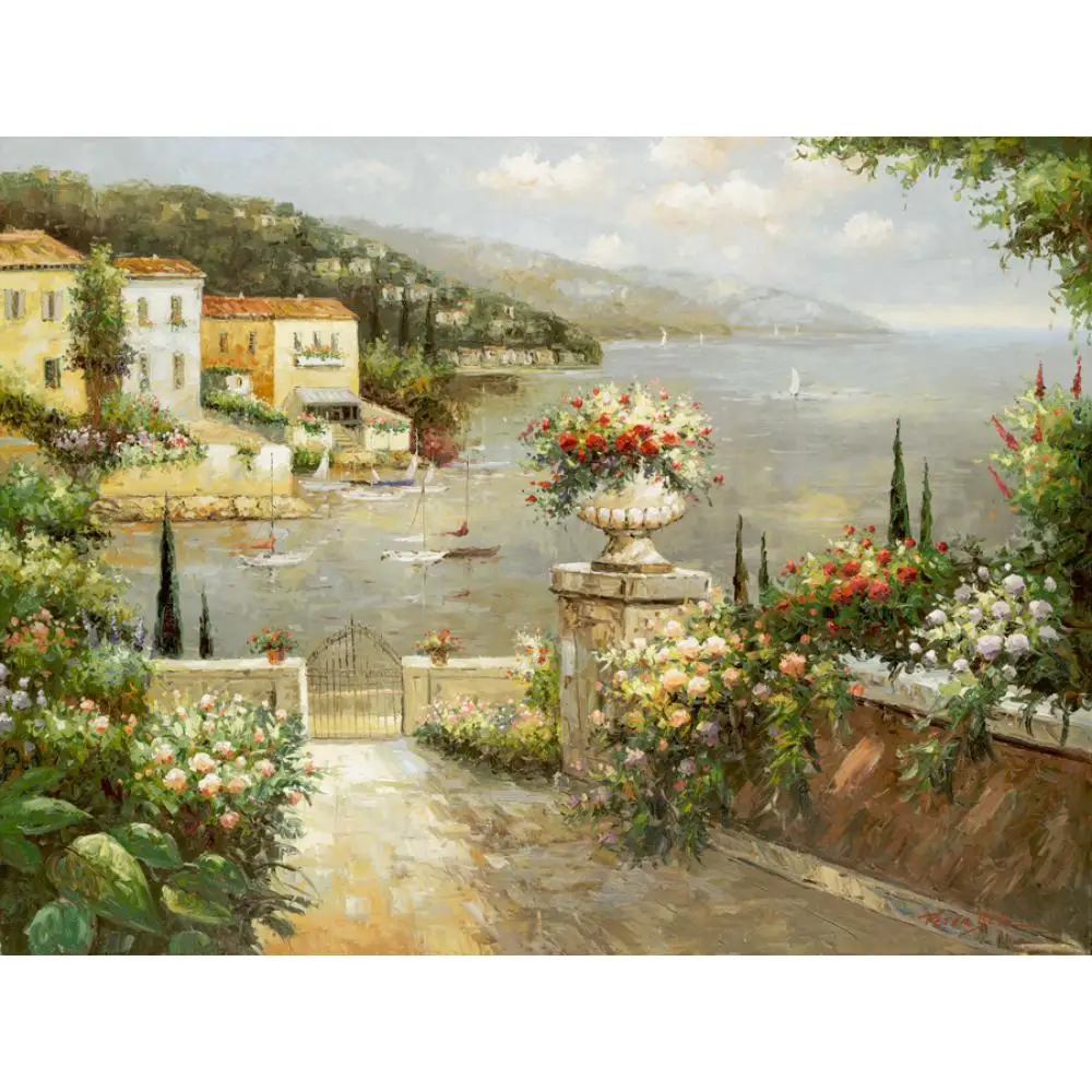 Итальянские садовые картины маслом Средиземноморское Искусство Современная