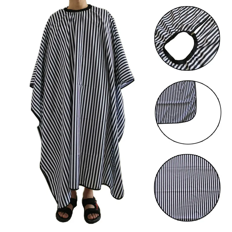 

Hair Salon Cape Adult Waterproof Haircut Capes Stripe Hairdresser Barber Apron for Profession Hair Salon Hair Styling Tools