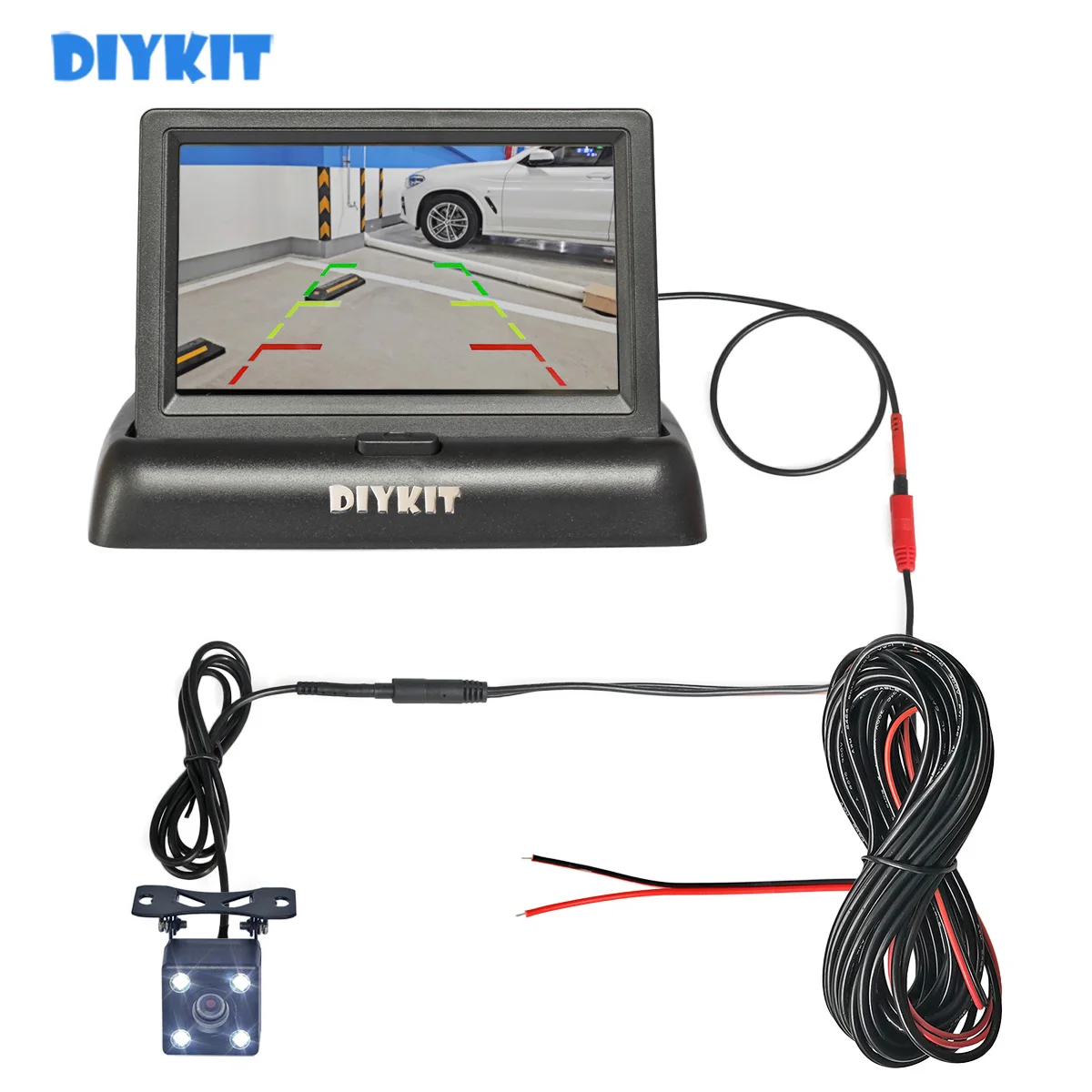 Автомобильный монитор DIYKIT 4 3 &quotFoldabl TFT LCD автомобильный заднего вида светодиодная