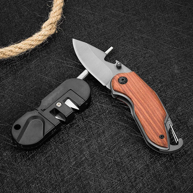 4 IN 1 Portable Tungsten Ceramic Carbide Knife Whetstone Sharpener Sharpen Fish Hook Pocket Diamond Tool Camp Hike Outdoor | Спорт и
