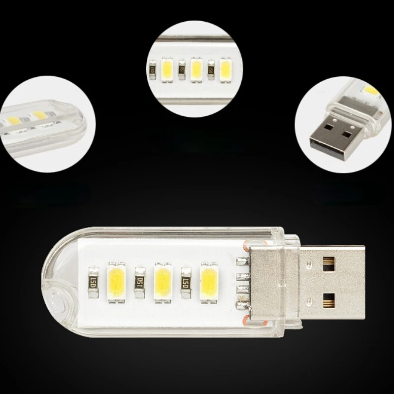 

Mini Portable USB LED Book Lights 3/8LED Bulb 5V Power Input White Warm White USB Night light For Power Bank PC Laptop Notebook