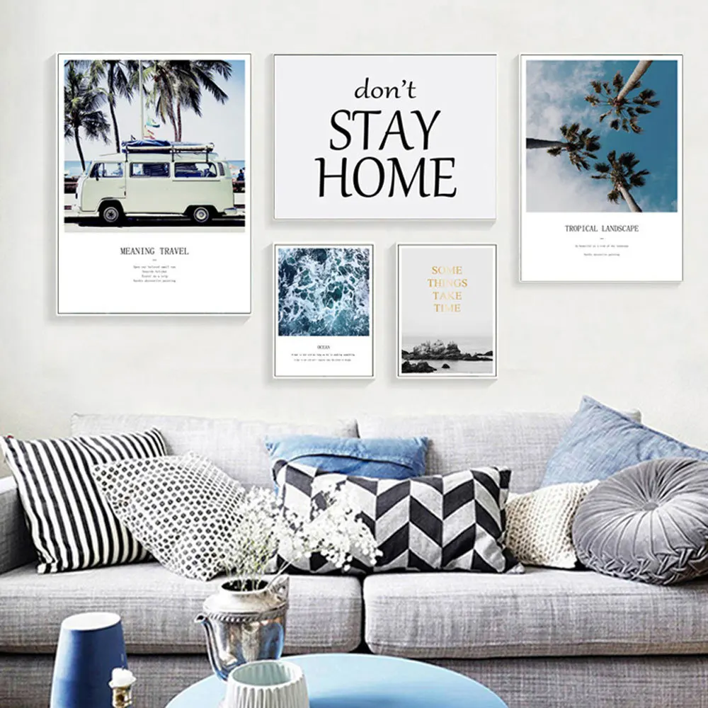 Дорожные пейзаж Картина на холсте искусство стены автомобили Современная