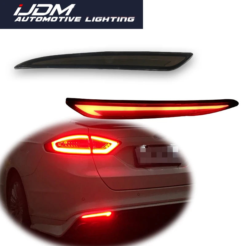 IJDM для 2014 2016 Ford Fusion Mondeo жидкий Стиль Красный Светодиодный отражатель бампера