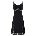 Женское кружевное платье-комбинация, ТРАПЕЦИЕВИДНОЕ, с V-образным вырезом, в стиле пэчворк, для лета, элегантное платье на тонких бретельках