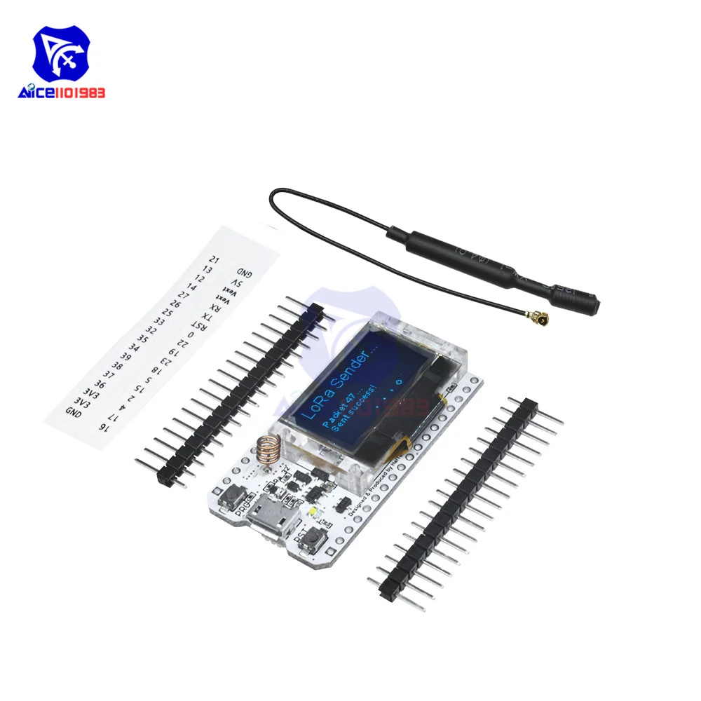 Плата расширения diymore LoRa 868 915 МГц OLED дисплей 0 96 дюйма ESP32 Wi Fi Bluetooth антенна на