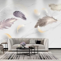 custom photo wallpaper modern simple marble feather mural living room tv sofa bedroom background wall decor papel de parede 3d