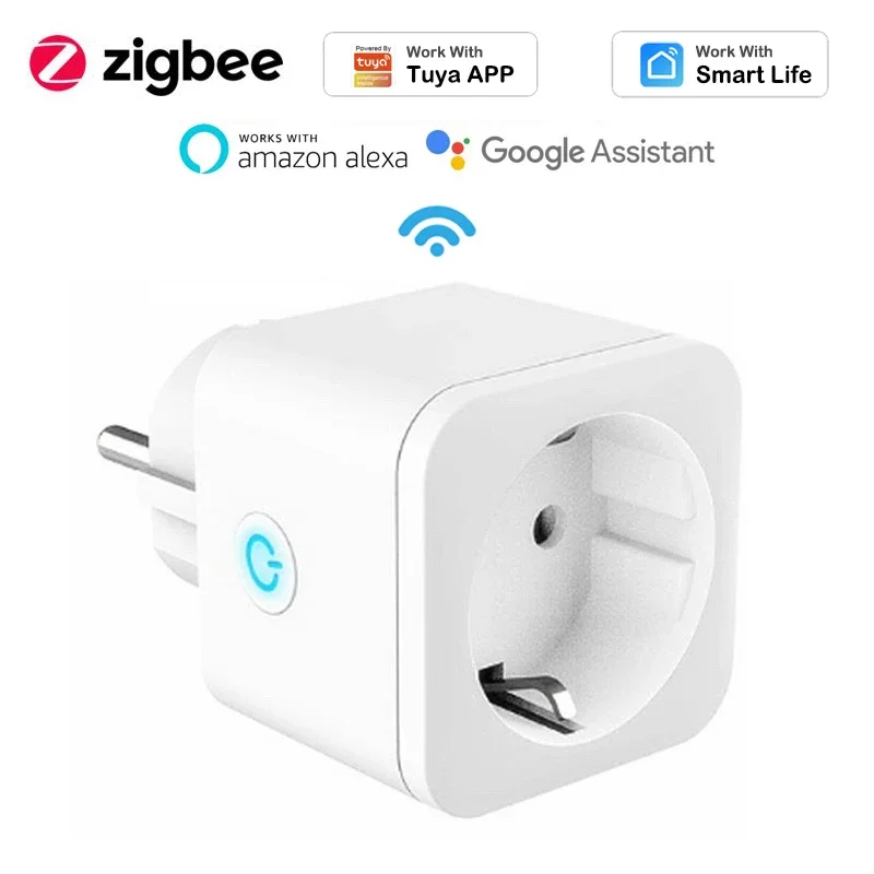 Умная вилка Tuya Zigbee 16 А 3500 Вт с голосовым управлением | Электроника