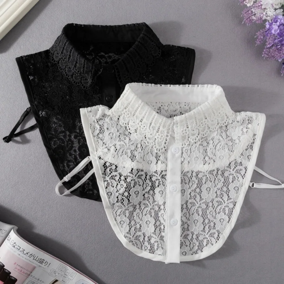 

New Brand Fashion Women Clothes Accessories Lace Vintage Detachable Fake Collar Blouse Ladies Shirts Sweater Cotton False Collar