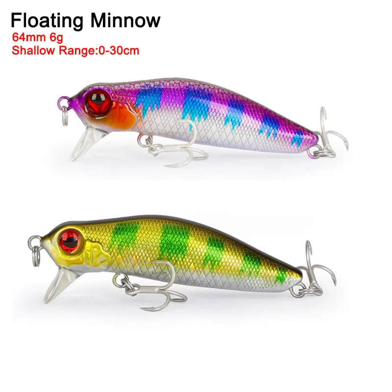 

TSURINOYA DW71 плавающая приманка для рыбалки Minnow 64F 64 мм 6 г Seabass 0-30 см неглубокий диапазон кривошипная приманка Вольфрамовая система веса