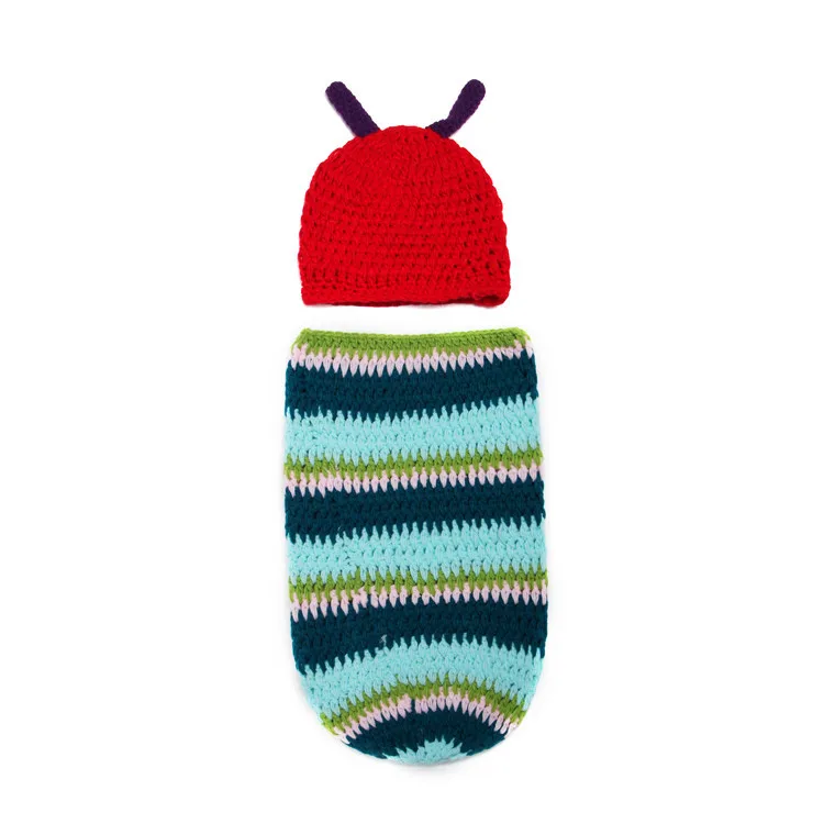 Crochet Caterpillar Baby Hat&ampCocoon Set Newborn Photography Props Infant Photo Outfits | Детская одежда и обувь
